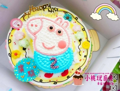 圖片 粉紅豬小妹 / 喬治豬雙層立體蛋糕